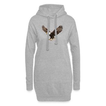 Puissant aigle en vol - Sweat-shirt à capuche long Femme - gris chiné - Devant