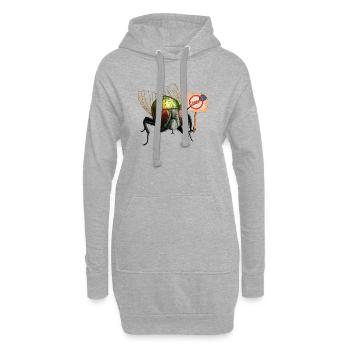 Le Manifestant contre les Mouches - Sweat-shirt à capuche long Femme - gris chiné - Devant