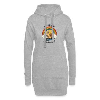 Escargot patient sur tapis roulant - Sweat-shirt à capuche long Femme - gris chiné - Devant