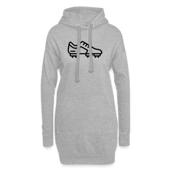 chaussure de football crampons - Sweat-shirt à capuche long Femme - gris chiné - Devant