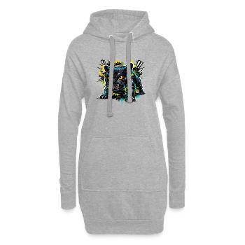 Motif agressif de graffiti du bouledogue français - Sweat-shirt à capuche long Femme - gris chiné - Devant