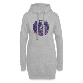 Phénix Cosmique dans le Cercle des Étoiles - Sweat-shirt à capuche long Femme - gris chiné - Devant