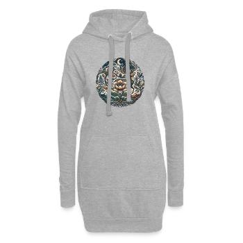 Sentier des Fleurs de la Forêt Lunaire - Sweat-shirt à capuche long Femme - gris chiné - Devant