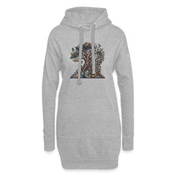Arbre forestier des créatures nocturnes - Sweat-shirt à capuche long Femme - gris chiné - Devant