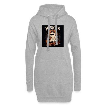 Haunted & Unbothered Halloween - Sweat-shirt à capuche long Femme - gris chiné - Devant