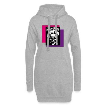 Rock and Bake Skull Chef - Sweat-shirt à capuche long Femme - gris chiné - Devant