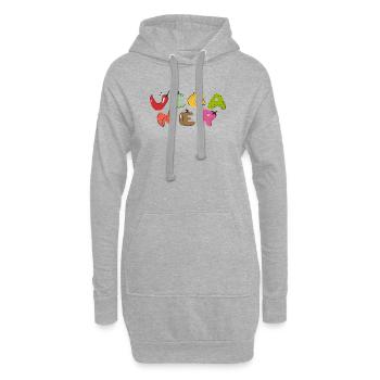 Vegan - Sweat-shirt à capuche long Femme - gris chiné - Devant