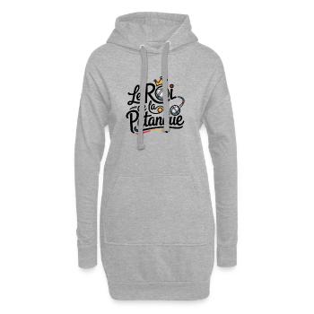 Le Roi de la Pétanque - Sweat-shirt à capuche long Femme - gris chiné - Devant