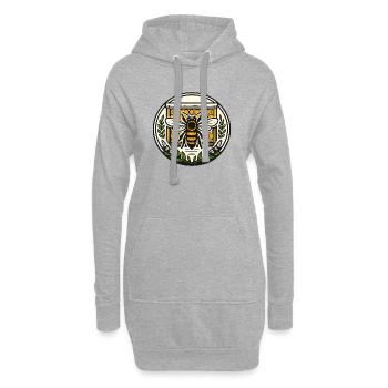Réseau d’abeilles Emblems - Sweat-shirt à capuche long Femme - gris chiné - Devant