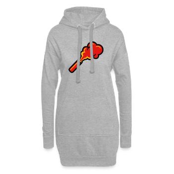Icône de fumée Pyro du Bengale - Sweat-shirt à capuche long Femme - gris chiné - Devant