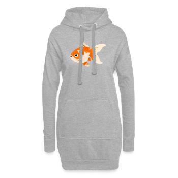Éclaboussure du dessin animé Comète Goldfish - Sweat-shirt à capuche long Femme - gris chiné - Devant
