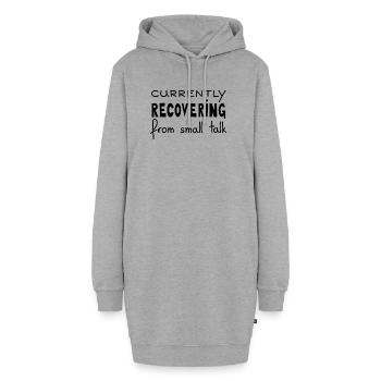 En train de se remettre de la conversation banale, Black - Sweat-shirt à capuche long Femme - gris chiné - Devant