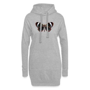 Glasswing Butterfly Greta oto Style réaliste - Sweat-shirt à capuche long Femme - gris chiné - Devant
