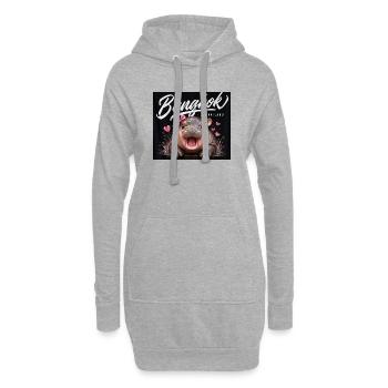 Bangkok Hippo avec arc - Sweat-shirt à capuche long Femme - gris chiné - Devant