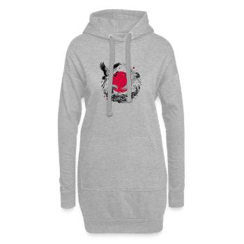 JAPANESE CRANES - Hoodie-Kleid - Grau meliert - Vorne