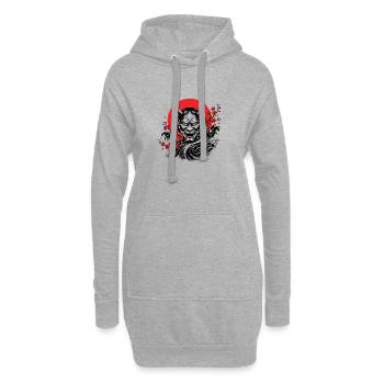 Oni MAsk - Sweat-shirt à capuche long Femme - gris chiné - Devant