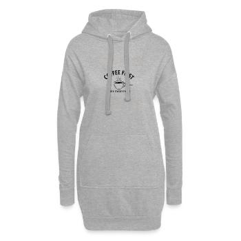 Café d’abord, puis tout – Kaffee - Sweat-shirt à capuche long Femme - gris chiné - Devant