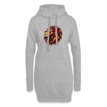 Geometrischer Feuerlöwe - Hoodie-Kleid - Grau meliert - Vorne