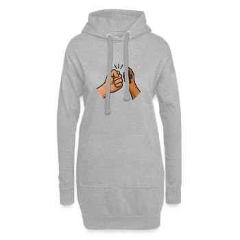 Lien par un coup de poing entre espèces Animal ami - Sweat-shirt à capuche long Femme - gris chiné - Devant