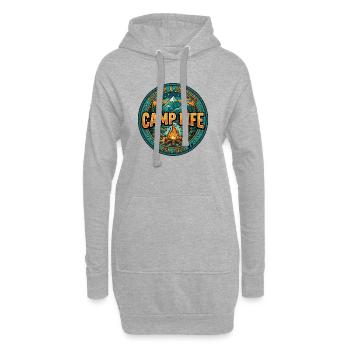 Camp Life – Camping & Outdoor Adventure Design - Sweat-shirt à capuche long Femme - gris chiné - Devant