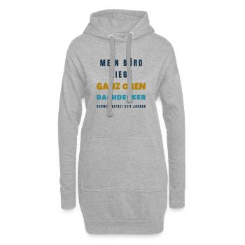Dachdecker Mein Büro liegt ganz oben - Handwerk - Hoodie-Kleid - Grau meliert - Vorne