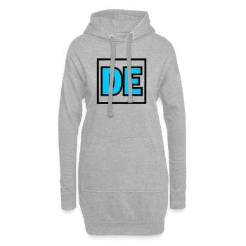 Lettres initiales DE Logo - Sweat-shirt à capuche long Femme - gris chiné - Devant