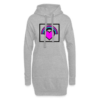 Graphique de cadre en forme de cœur arc-en-ciel - Sweat-shirt à capuche long Femme - gris chiné - Devant