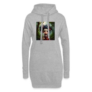 Fille gothique dans la forêt - Sweat-shirt à capuche long Femme - gris chiné - Devant
