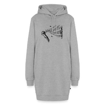 Musiknoten Musik Musiker Notenschlüssel Noten - Hoodie-Kleid - Grau meliert - Vorne - AI Model Female 172 light (172cm)