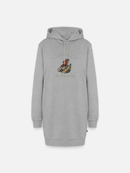 Mein Pferd hat den besseren Plan - Hoodie-Kleid - Grau meliert