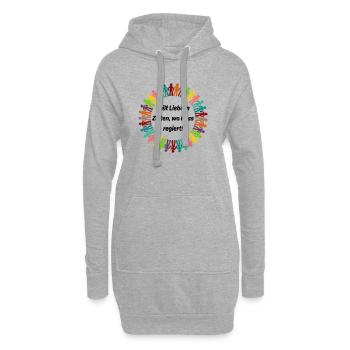 TEILT LIEBE IN ZEITEN, WO HASS REGIERT! GEGEN AFD - Hoodie-Kleid - Grau meliert - Vorne