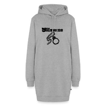 Ja, Herrin Handschellen - Hoodie-Kleid - Grau meliert - Vorne - AI Model Female 172 light (172cm)