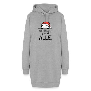 Hab die Kekse getestet. ALLE. | Weihnachtshumor - Hoodie-Kleid - Grau meliert - Vorne - AI Model Female 172 light (172cm)