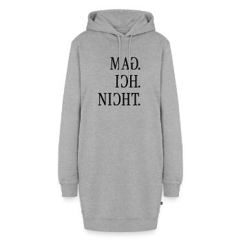 Mag ich nicht. | Gespiegelter Spruch - Hoodie-Kleid - Grau meliert - Vorne - AI Model Female 172 light (172cm)