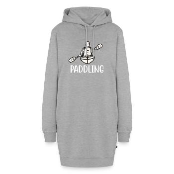 kajak paddeln paddling kanu paddel boot - Hoodie-Kleid - Grau meliert - Vorne - AI Model Female 172 light (172cm)