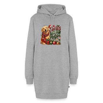 🎁 Weihnachts-Golden Retriever - Hoodie-Kleid - Grau meliert - Vorne