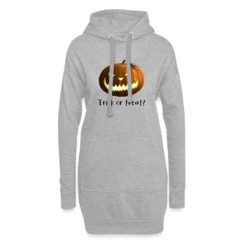 Trick or treat - Kürbis mit Spinne - Hoodie-Kleid - Grau meliert - Vorne