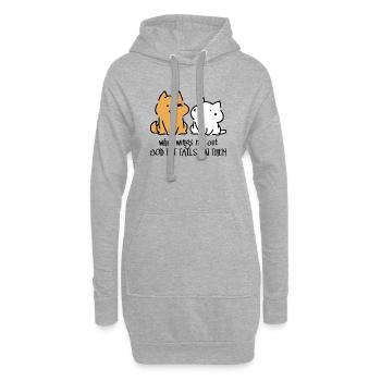 Gott hat ihnen Schwänze angezogen - Hoodie-Kleid - Grau meliert - Vorne