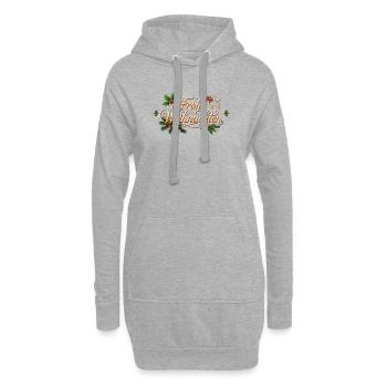 Frohe Weihnachten - Goldener Schriftzug - Hoodie-Kleid - Grau meliert - Vorne