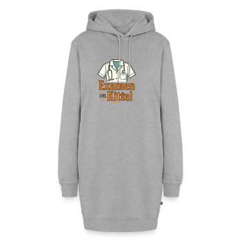 Geschenk zum bestandenen Pflegeexamen - Hoodie-Kleid - Grau meliert - Vorne - AI Model Female 172 light (172cm)