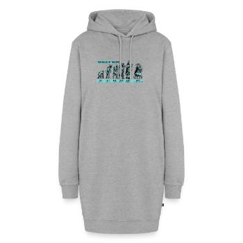 RPG-Regeln: Heroische Entwicklung - Hoodie-Kleid - Grau meliert - Vorne - AI Model Female 172 light (172cm)