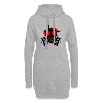 death is everywhere - Hoodie-Kleid - Grau meliert - Vorne