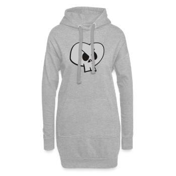 Crâne - Sweat-shirt à capuche long Femme - gris chiné - Devant