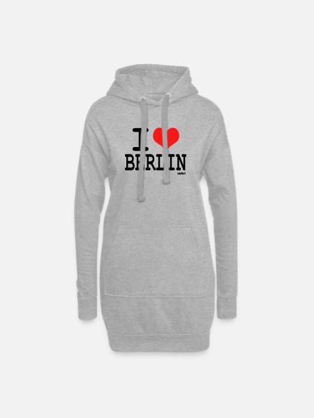 i love berlin - Hoodie-Kleid - Grau meliert
