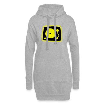 Plattenspieler - Hoodie-Kleid - Grau meliert - Vorne