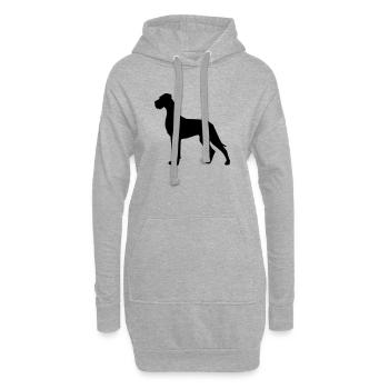 Dogue allemand - Sweat-shirt à capuche long Femme - gris chiné - Devant