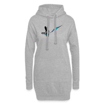 ninja bunny - Hoodie-Kleid - Grau meliert - Vorne