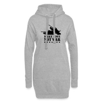 Faites l'amour pas la guerre 1Clr - Sweat-shirt à capuche long Femme - gris chiné - Devant