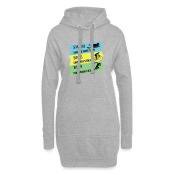 Triathlon - Sweat-shirt à capuche long Femme - gris chiné - Devant