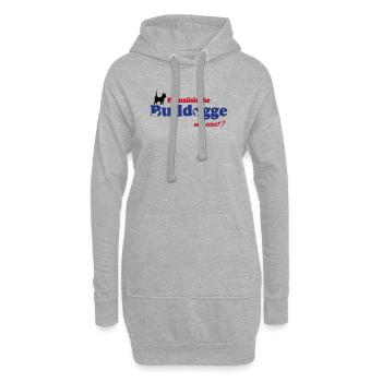 Französische Bulldogge Logo - Hoodie-Kleid - Grau meliert - Vorne